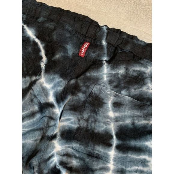 Hard Tail Forever Womens Size MEDIUM M Linen Pants Pockets Crop TIE DYE - Picture 9 of 10